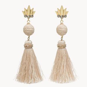 Spartina Pineapple Tassel Earrings Soft White